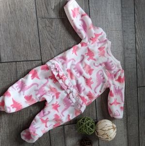 Dino zip up footed onsie